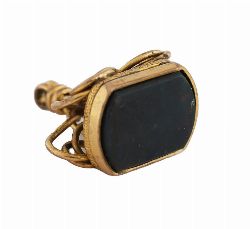 19TH-CENTURY PINCHBECK AND BLOODSTONE SEAL