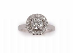 18CT MOISSANITE AND DIAMOND RING