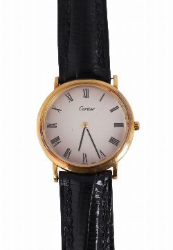VINTAGE CARTIER 18CT GOLD MEN'S WRISTWATCH