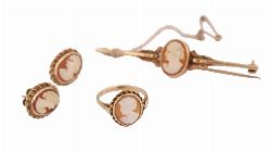 9CT GOLD CAMEO SUITE