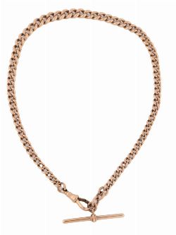 15 CT. GOLD ALBERT WATCH CHAIN WITH T-BAR

