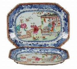 TWO 18TH-CENTURY CHINESE POLYCHROME PLATTERS