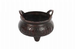 CHINESE QING BRONZE TRIPOD CENSER