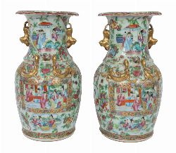 PAIR OF 19TH-CENTURY CHINESE FAMILLE ROSE VASES