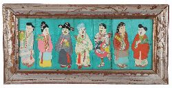 MID-20TH-CENTURY CHINESE FABRIC FIGURAL PANEL