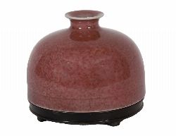 CHINESE MOTTLED ROSE-PINK GLAZED SCHOLAR'S WATER POT