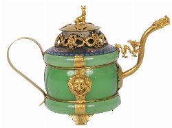 ORIENTAL JADE AND ORMOLU-MOUNTED TEAPOT