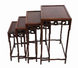 19TH-CENTURY NEST OF FOUR CHINESE TABLES