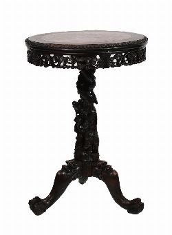 19TH-CENTURY CHINESE HARDWOOD CENTRE TABLE