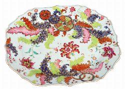 18TH-CENTURY CHINESE TOBACCO LEAF PATTERN DISH
