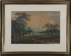 ENGLISH SCHOOL, 19TH-CENTURY BATTLE SCENE WITH NAPOLEONIC TROOPS WATERCOLOUR