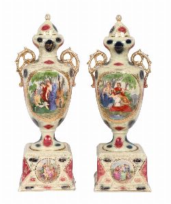 PAIR OF 19TH-CENTURY VIENNA STYLE URNS