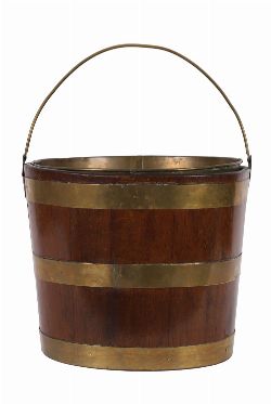 GEORGIAN MAHOGANY AND BRASS-BOUND BUCKET
