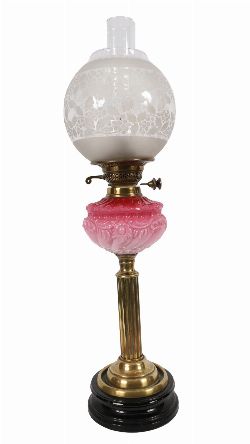 VICTORIAN BRASS OIL LAMP