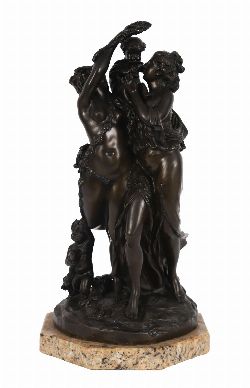 19TH-CENTURY BRONZE GROUP OF CLASSICAL FIGURES