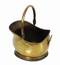 VICTORIAN BRASS COAL HELMET