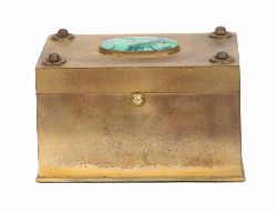 19TH-CENTURY GILT BRONZE AND MALACHITE JEWELLERY CASKET