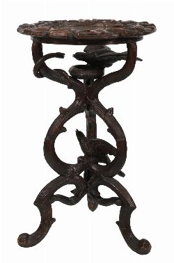 19TH-CENTURY BLACK FOREST CARVED TABLE