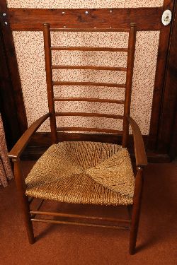 VERNACULAR LADDER BACK ARMCHAIR WITH SUGAN SEAT