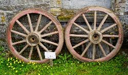 PAIR OF CART WHEELS