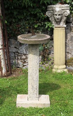 19TH-CENTURY CARVED MOULDED SANDSTONE SUNDIAL BASE 