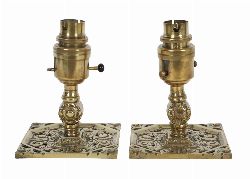  PAIR OF LATE 19TH / EARLY 20TH-CENTURY BRASS TABLE LAMPS