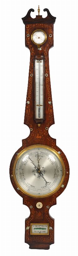 FINE GEORGE III MAHOGANY WHEEL BAROMETER