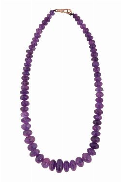 GRADUATED AMETHYST BEAD NECKLACE