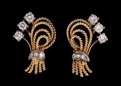 PAIR OF 18CT GOLD DIAMOND EARRINGS