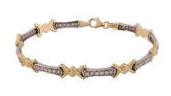 18CT GOLD AND DIAMOND BRACELET