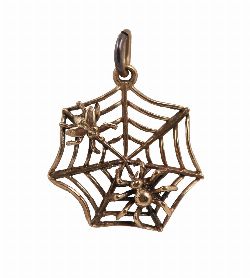 9CT GOLD SPIDER AND WEB CHARM