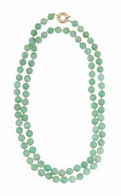 JADEITE OPERA-LENGTH SINGLE-STRAND BEAD NECKLACE