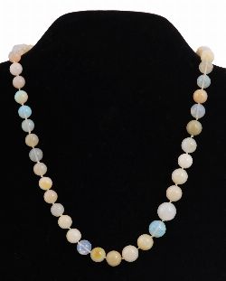 GRADUATED OPAL BEAD NECKLACE