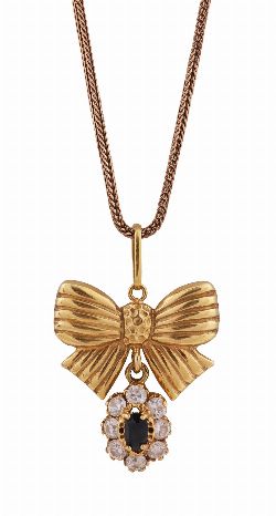 9CT GOLD CHAIN WITH 18CT GOLD PENDANT
