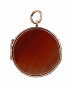 ANTIQUE CIRCULAR CARNELIAN LOCKET