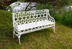 CAST-IRON GOTHIC-PATTERN GARDEN SEAT