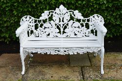 CAST-IRON OAK-BRANCH PATTERN GARDEN SEAT