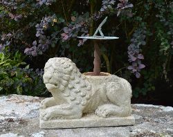 19TH-CENTURY MARBLE LION SUNDIAL