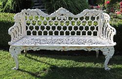CAST-IRON ROCOCO-PATTERN GARDEN SEAT