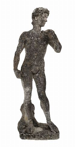 EARLY 20TH-CENTURY COMPOSITION STONE FIGURE OF DAVID