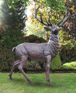 MONUMENTAL LIFESIZE BRONZE STAG