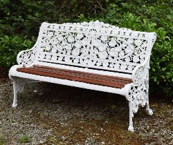 COALBROOKDALE-STYLE NASTURTIUM-PATTERN GARDEN SEAT
