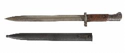 LATE 19TH/EARLY 20TH CENTURY MILITARY BAYONET AND SCABBARD