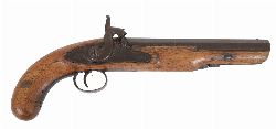 19TH-CENTURY FLINTLOCK HOLSTER PISTOL BY WILLET