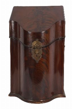 GEORGE III MAHOGANY KNIFE BOX