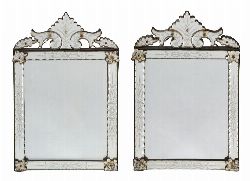 PAIR OF 19TH CENTURY VENETIAN ETCHED GLASS MIRRORS