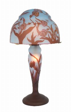 CAMEO GLASS MUSHROOM TABLE LAMP