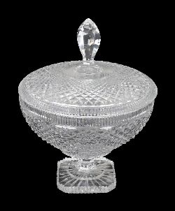 IRISH CRYSTAL PEDESTAL BOWL AND COVER