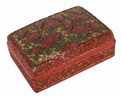 CHINESE CINNABAR LACQUER BOX AND COVER