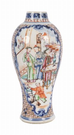 CHINESE FAMILLE ROSE BALUSTER VASE